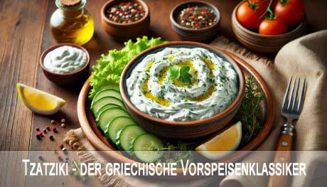 Frisches Tzatziki mit Gurken und Knoblauch