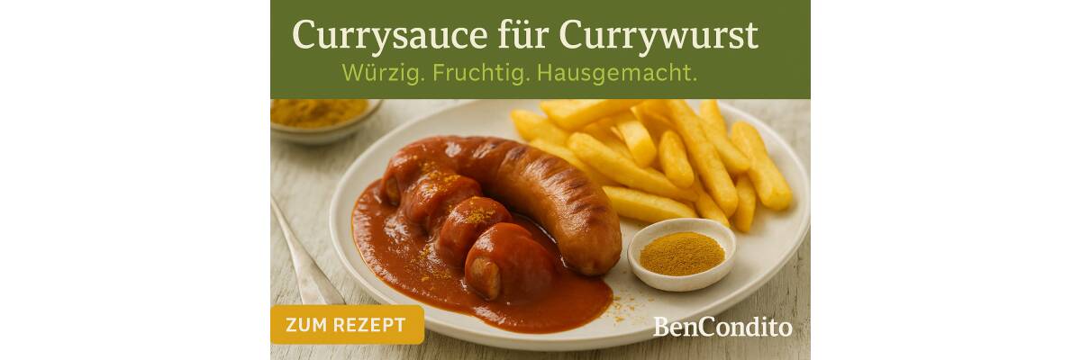 So machst du deine Currysauce selbst – einfach, würzig und besser als vom Imbiss! - Currysauce für Currywurst – einfach &amp; würzig I Bencondito Rezepte
