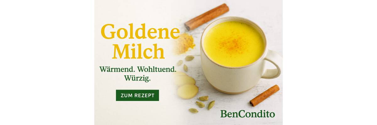 Goldene Milch mit BenCondito – so geht dein ayurvedisches Seelengetränk - Goldene Milch mit BenCondito – Rezept &amp; Wirkung