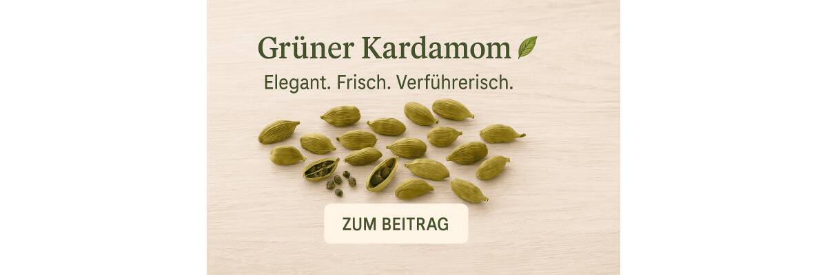 Edler Grüner Kardamom von BenCondito – vielseitig &amp; fein - Grüner Kardamom – das grüne Herz des Orients | BenCondito