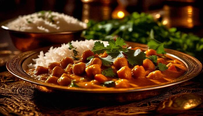 Kichererbsen Curry mit Basmati Reis – Würzig &amp;amp; Cremig - Veganes Garam Masala Kichererbsen Curry