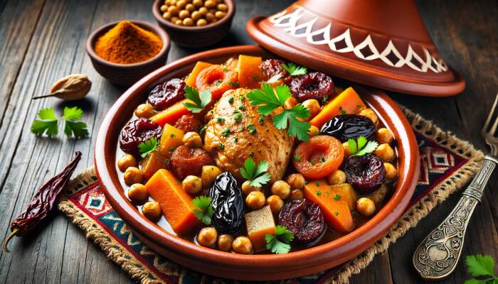 Marokkanische Hähnchen-Tajine mit Ras el Hanout – Ein Fest der Aromen - Marokkanische Hähnchen-Tajine mit Ras el Hanout – Rezept und Anleitung