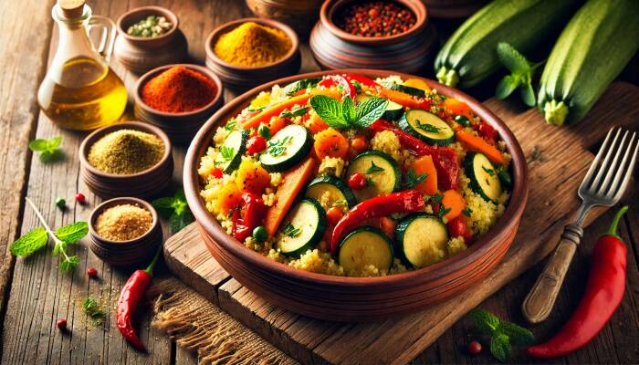 Ras el Hanout Gemüse-Couscous: Ein Hauch von Orient auf deinem Teller - Ras el Hanout Gemüse-Couscous | Rezept für orientalischen Genuss