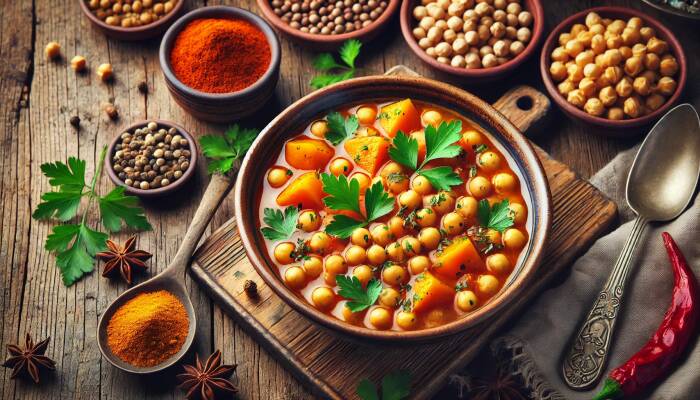 Ras el Hanout Kichererbsensuppe: Wärmender Genuss aus dem Orient - Ras el Hanout Kichererbsensuppe | Würzige Suppe mit orientalischen Aromen