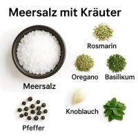 Kräutersalz mediterran – Meersalz mit Oregano & Rosmarin