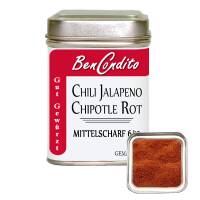 Rote Jalapeno Chili Chipotle gemahlen 80 Gr. Dose