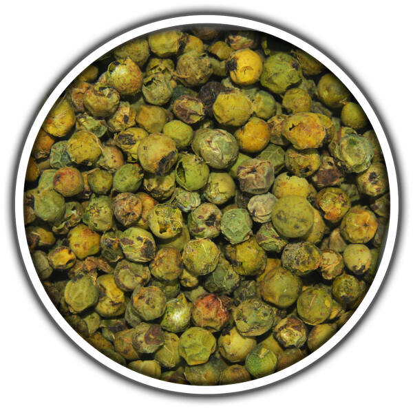 Grüner Malabar Pfeffer – fruchtig scharfe grüne Pfefferkörner. Ideal für Fleisch, Fisch und Saucen.