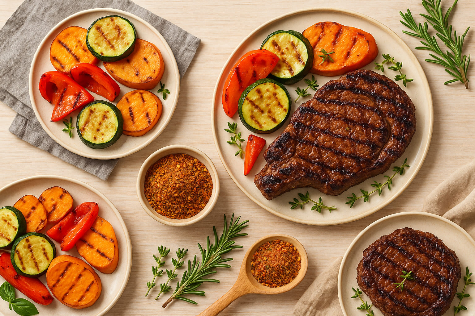 african-rub-trend Moderne Grillgerichte mit African Rub angerichtet