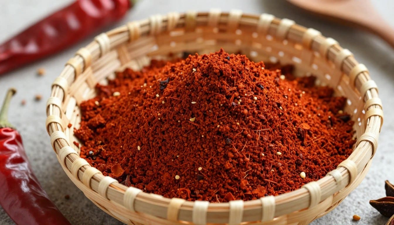 berbere-traditionell Berbere Gewürzmischung in traditioneller äthiopischer Schale