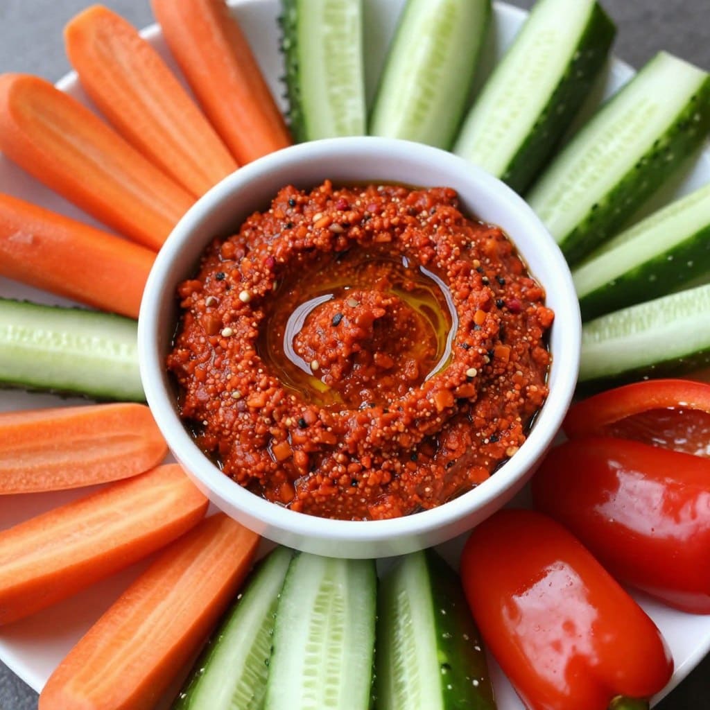harissa-dip Harissa Dip mit Gemüsesticks