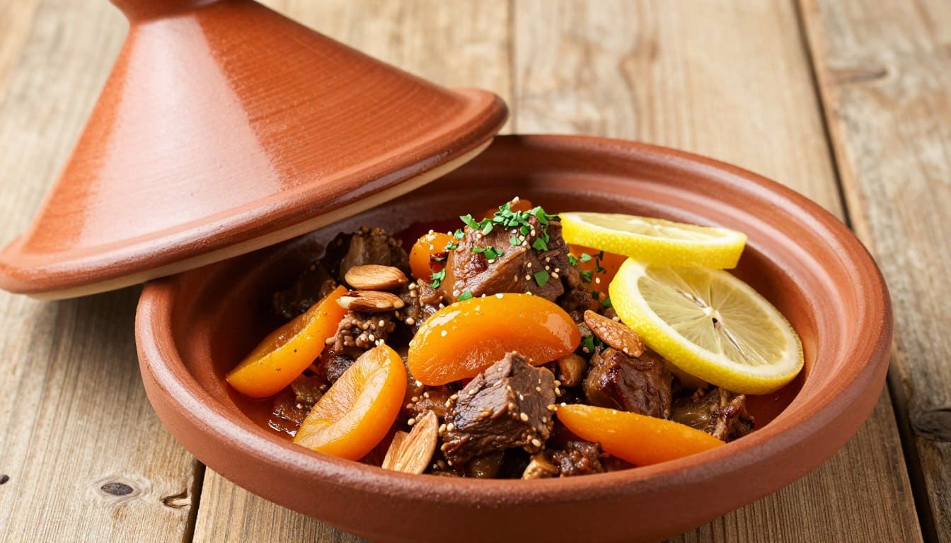 lamm-tajine Lamm-Tajine mit Aprikosen