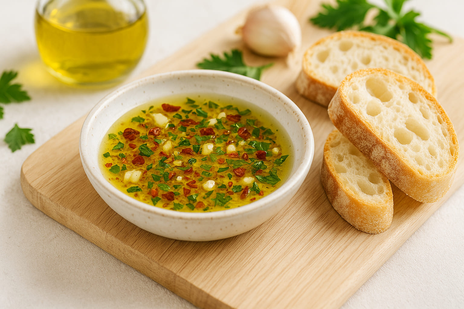 aglio-e-olio-dip Olivenöl-Dip mit Aglio e Olio Gewürz