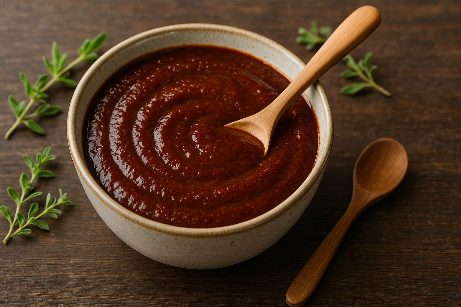 Ancho Chili Sauce in einer Schale serviert