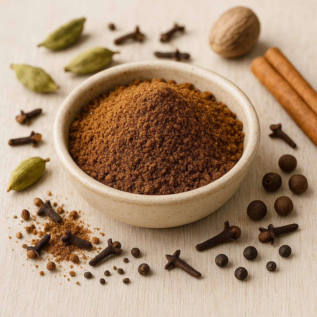 Arabisches Kaffeegewürz in einer kleinen Schale auf hellem Untergrund