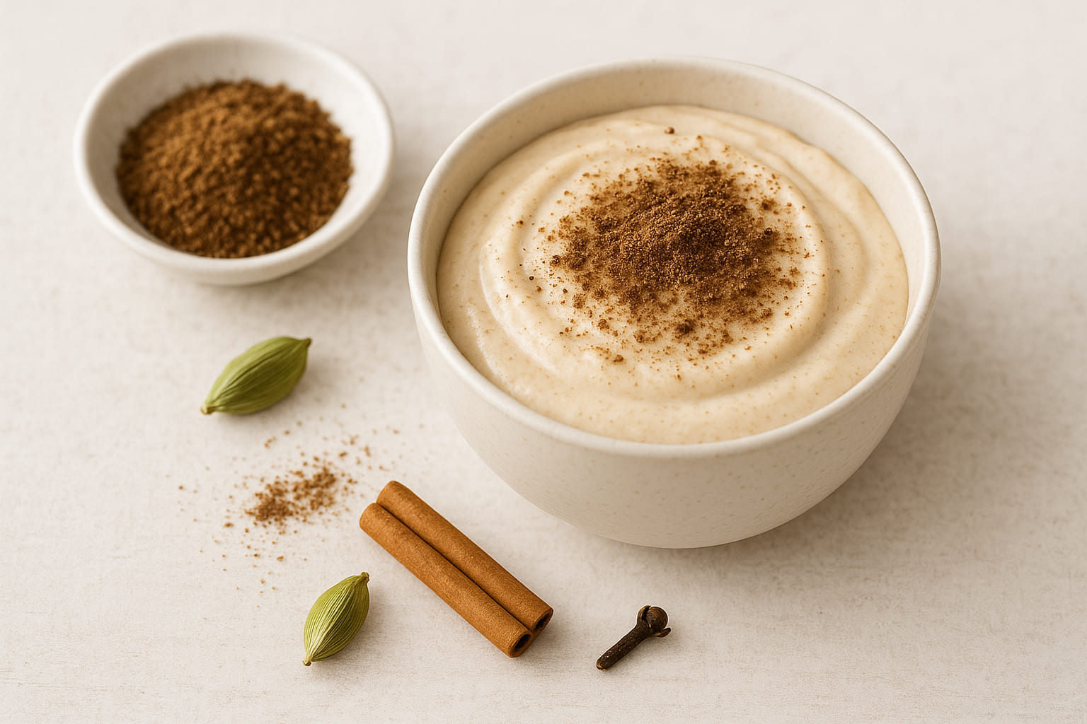 Dessert mit arabischem Kaffeegewürz verfeinert