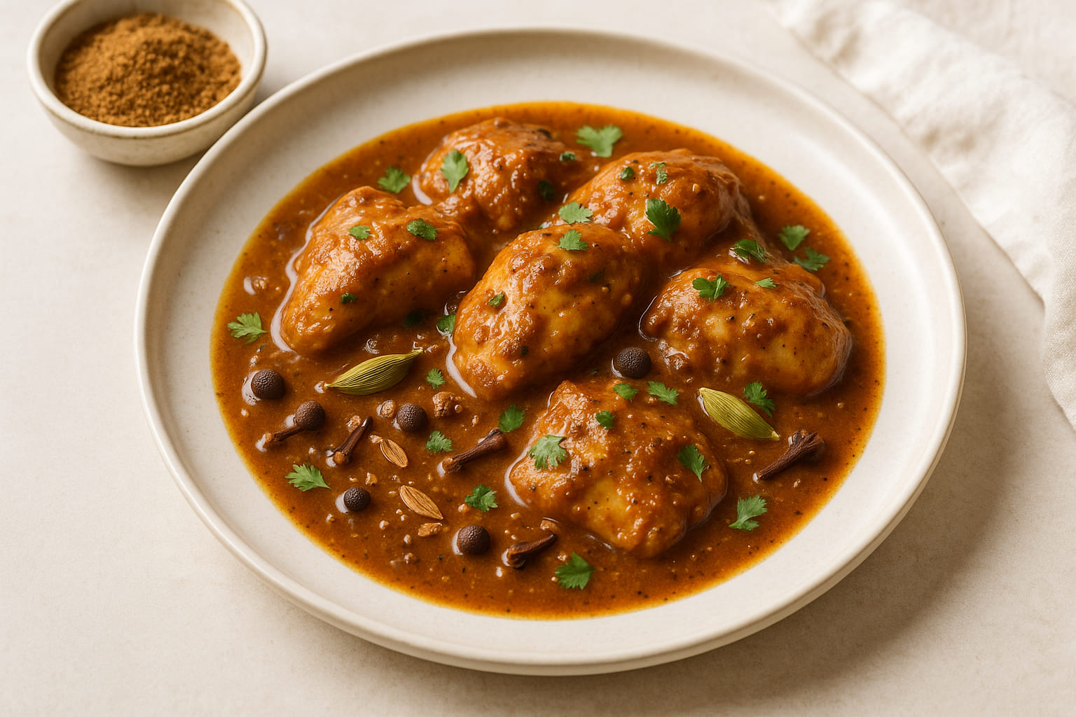 Orientalisches Gericht mit aromatischer Gewürzmischung