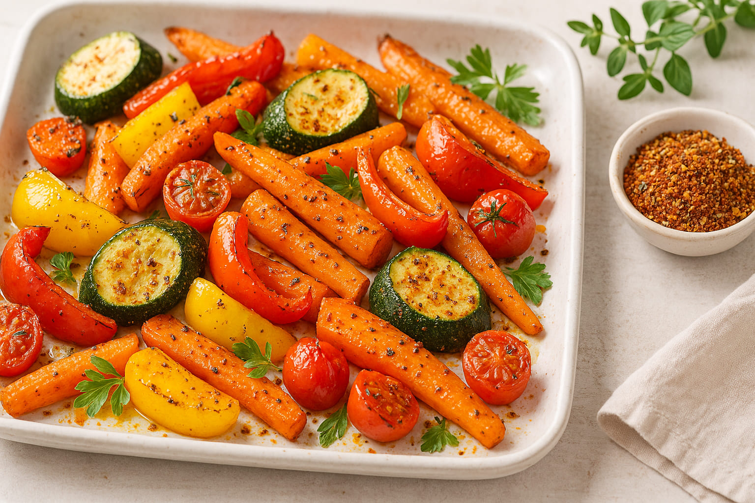 Ofengemüse mit Arrabiata Gewürz verfeinert