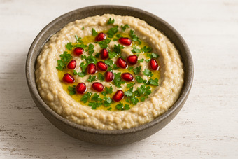 Orientalische Variante mit Granatapfel Baba Ganoush mit Granatapfel