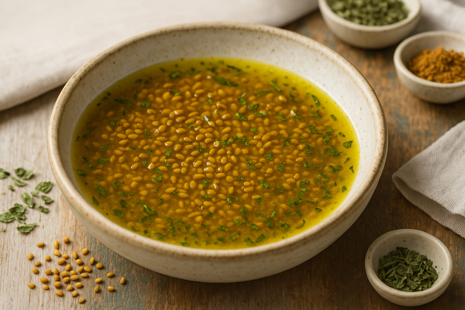 bockshornklee-marinade Marinade mit Bockshornklee und Gewürzen