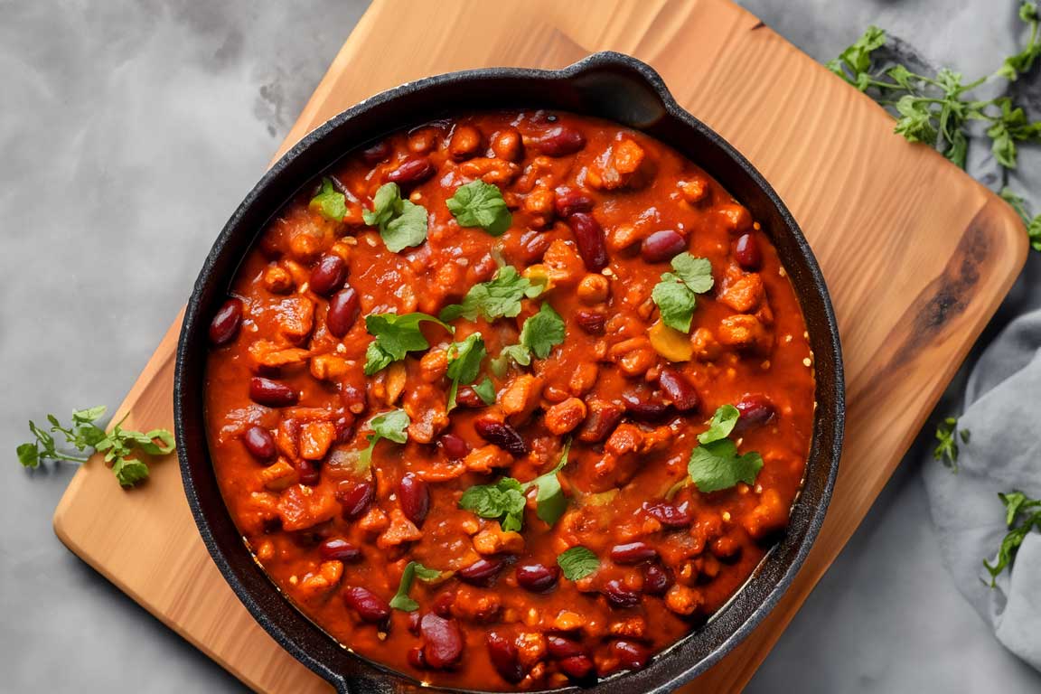 cayennepfeffer-herzhaft Chili con Carne mit Cayennepfeffer gewürzt