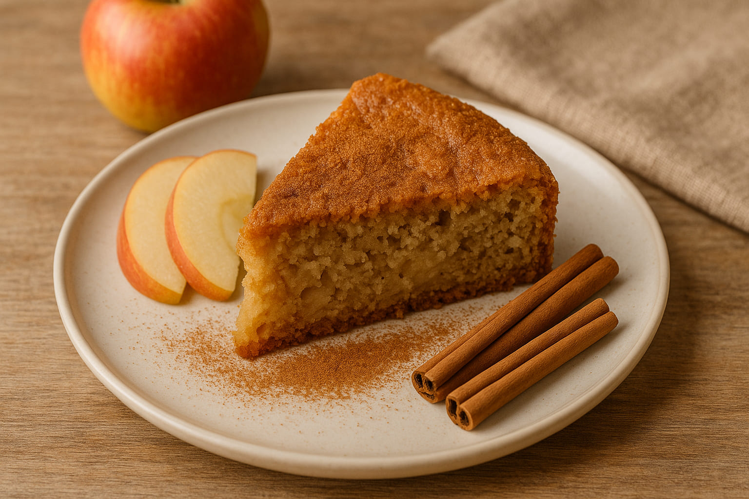 Apfelkuchen mit Ceylon Zimt bestreut