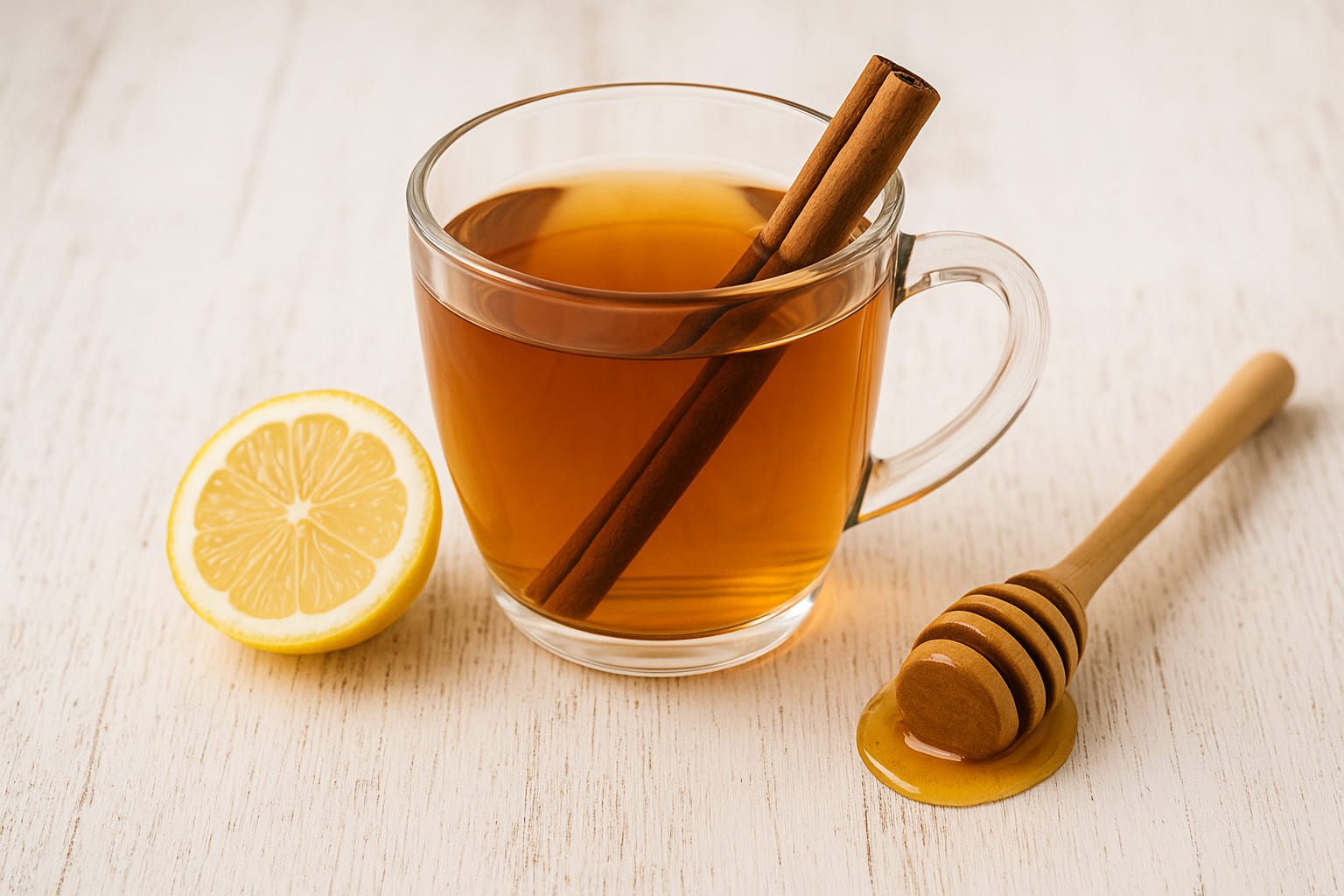 ceylon-zimt-tee Tasse Tee mit Ceylon-Zimtstange und Honig