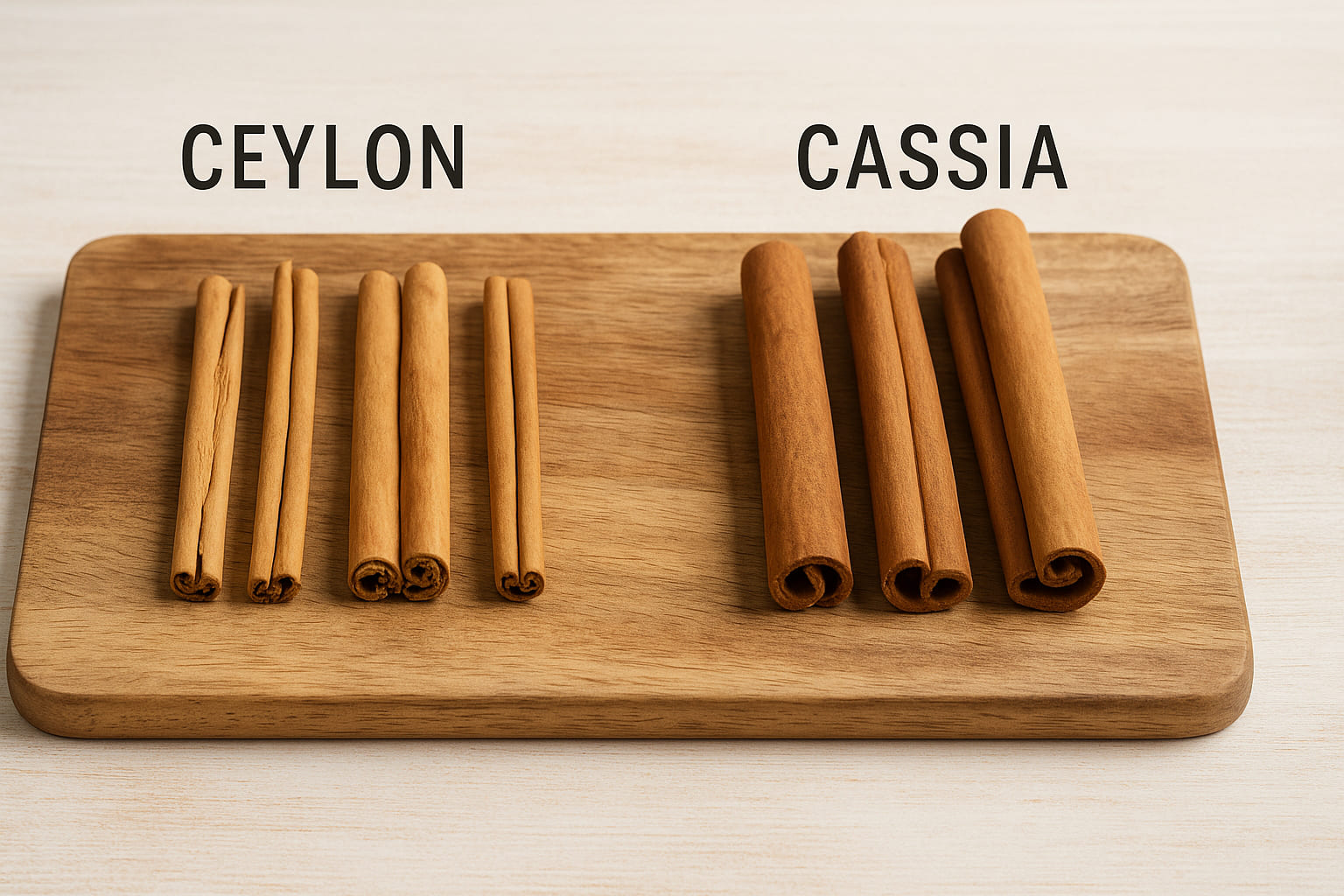 Vergleich von Ceylon und Cassia Zimtstangen