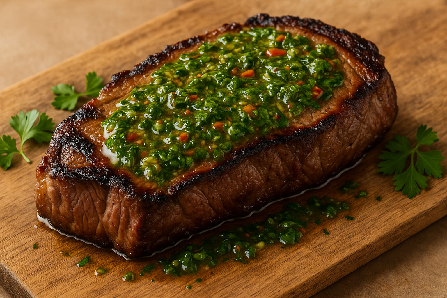 chimichurri-steak Steak mit frischer Chimichurri-Soße