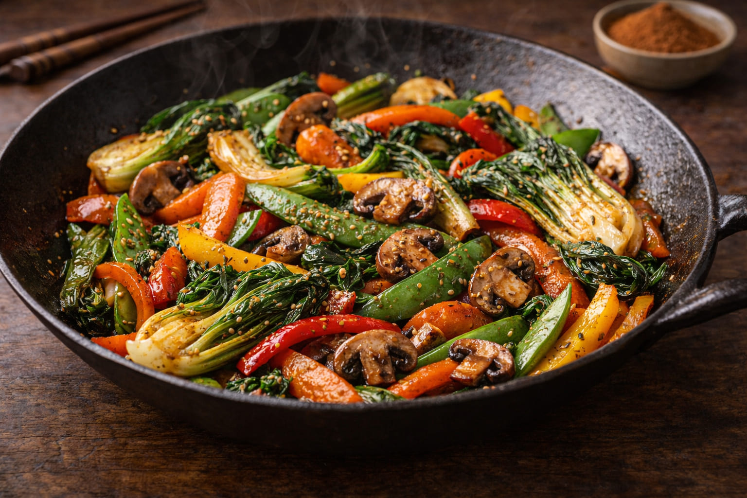 Gemüsegericht mit Chinesische fünf Gewürz gewürzt