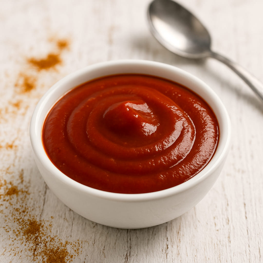 Selbstgemachte Currysauce in einem Schälchen