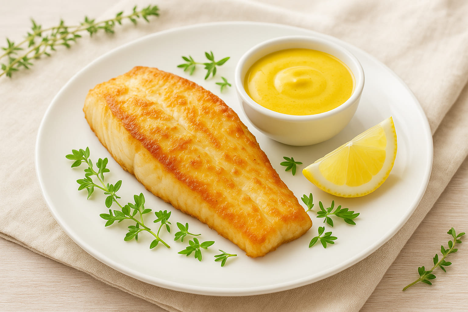 currysauce-fisch Gebratener Fischfilet mit Currysauce