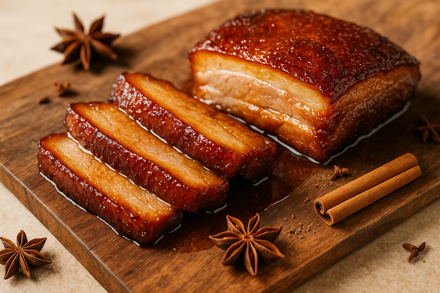 fuenf-gewuerze-schweinebauch Glasierter Schweinebauch mit chinesischem Fünf-Gewürze-Pulver