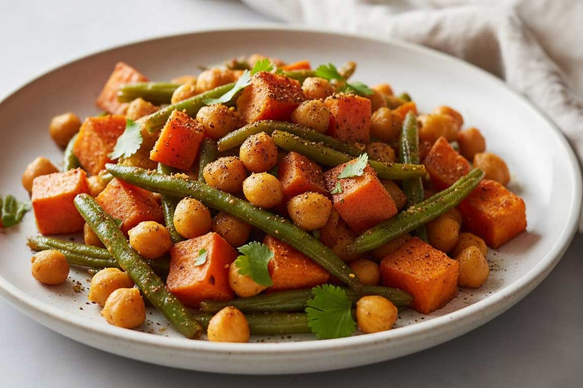 garam-masala-vegetarisch Gemüsepfanne mit Garam Masala und Kichererbsen