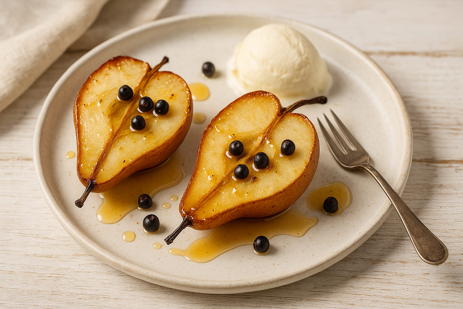 wacholder-dessert Dessert mit Wacholderaroma und Beeren