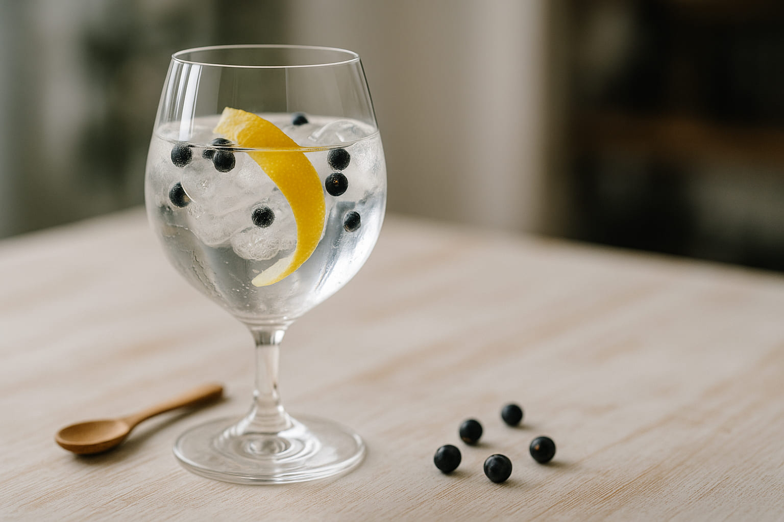 gin-mit-wacholder Gin Tonic Glas mit Wacholderbeeren