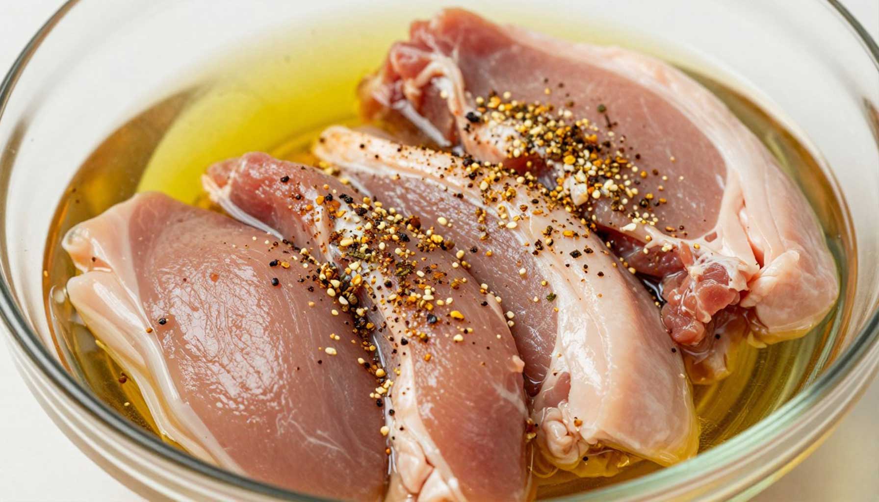 Fleisch mit passender Gewürzmarinade für Gyros