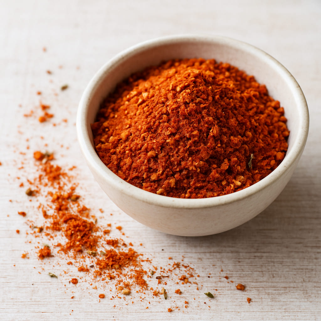 Harissa Gewürzmischung in einer Keramikschale