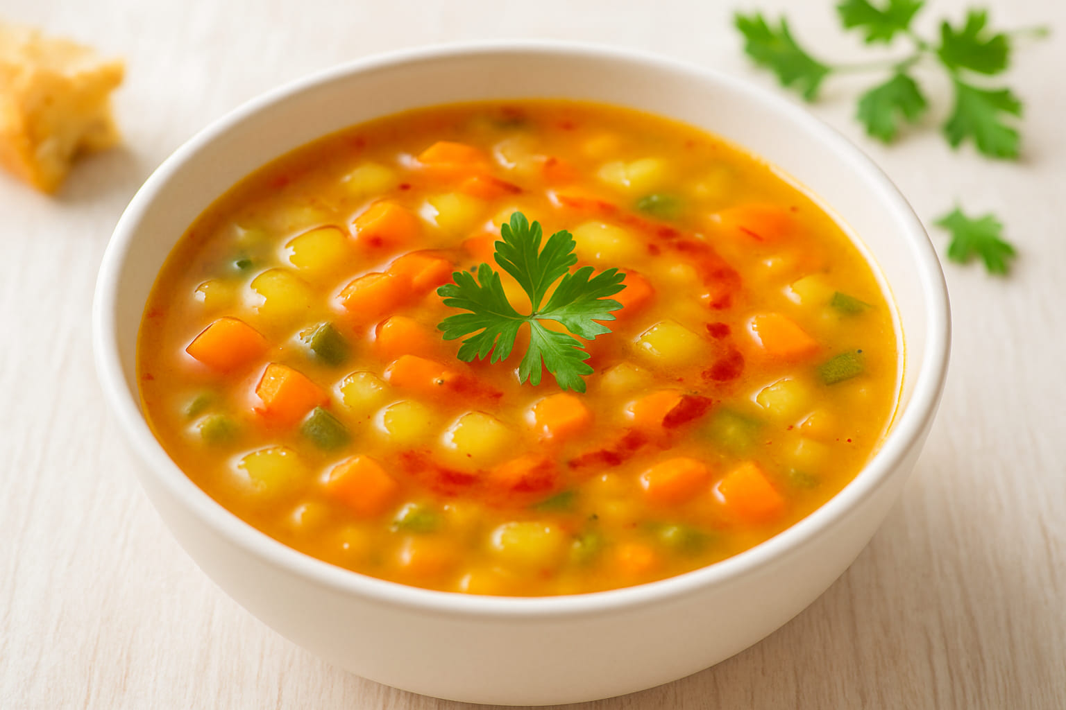 harissa-suppe Gemüsesuppe verfeinert mit Harissa