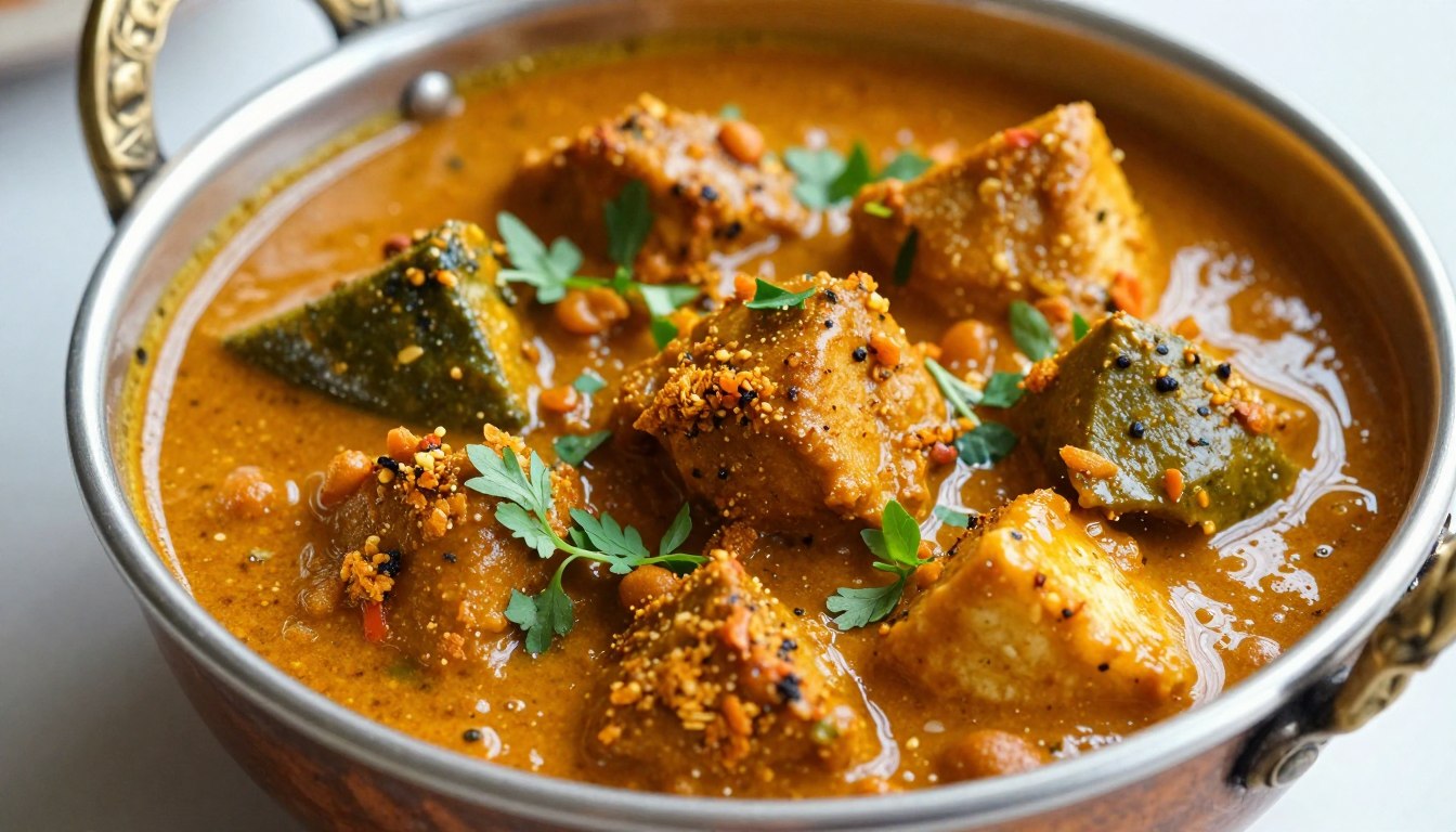 Indisches Curry mit cremiger Sauce, verfeinert mit Garam Masala