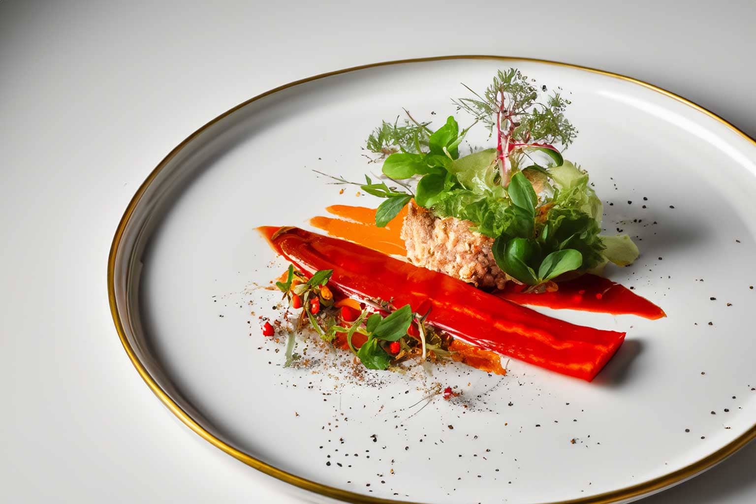 kampot-pfeffer-trend Moderne Gourmetkreation mit rotem Kampot Pfeffer