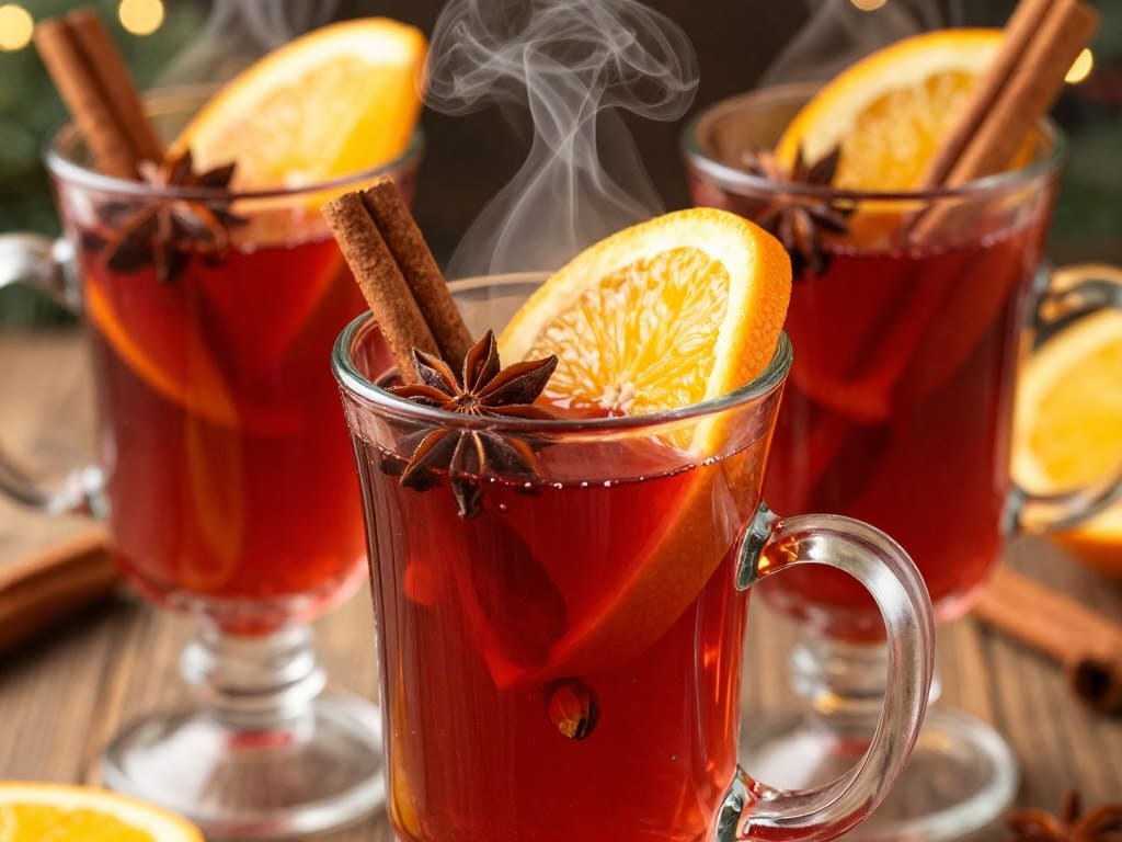Glühwein mit Kardamom und Gewürzen