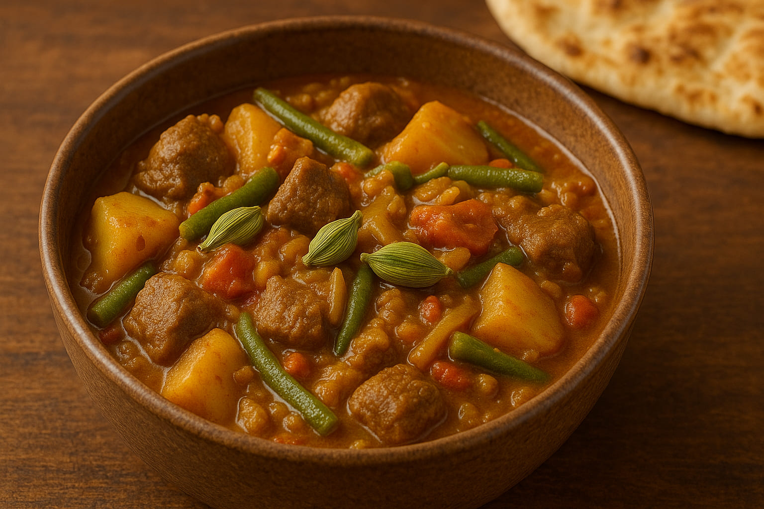 Indisches Curry mit Kardamom verfeinert