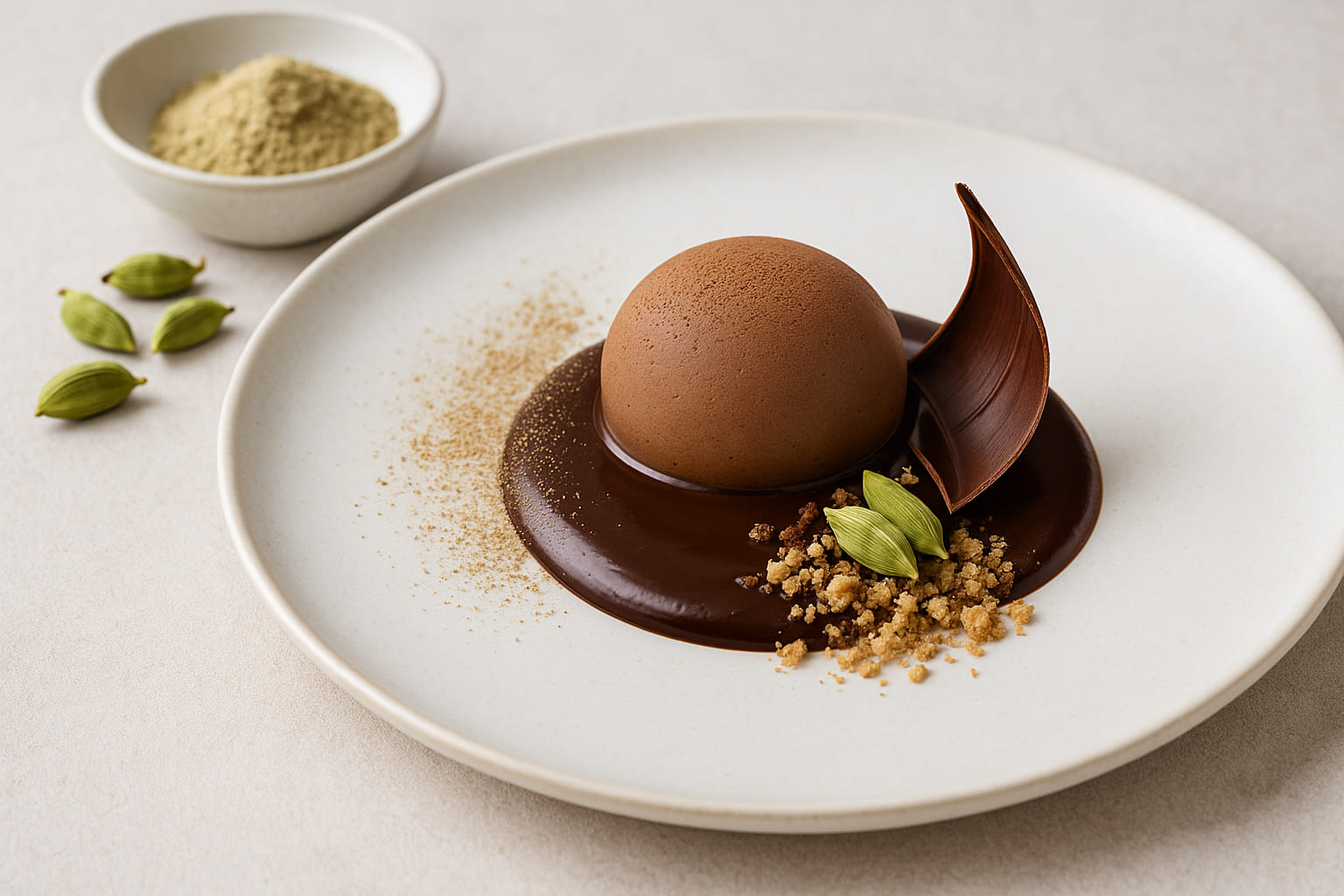 kardamom-trend Moderne Dessertkreation mit Kardamom
