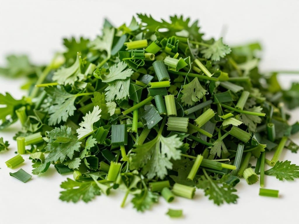 Fines Herbes aus Petersilie, Schnittlauch, Kerbel und Estragon