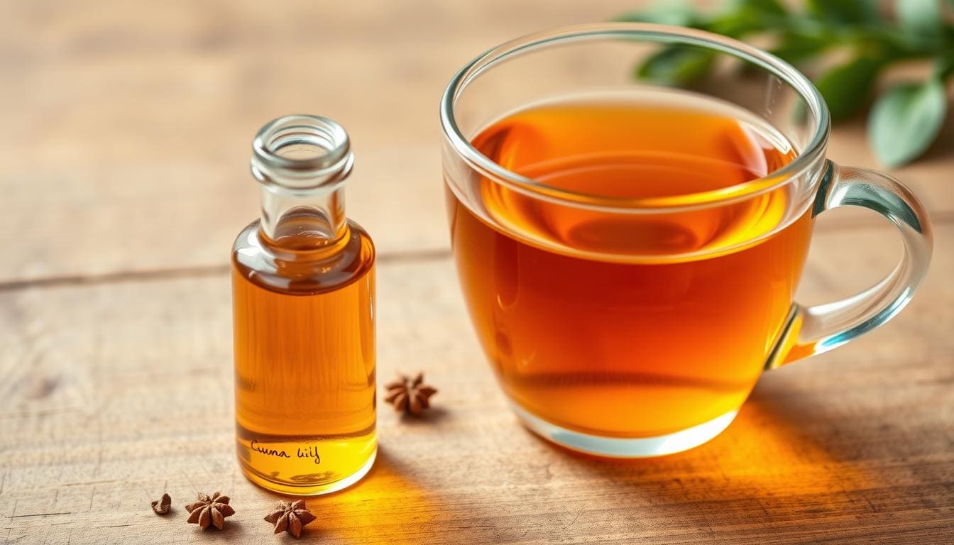 kreuzkuemmel-fluessige-varianten.jpg Kreuzkümmelöl und Kreuzkümmeltee in Glasgefäßen