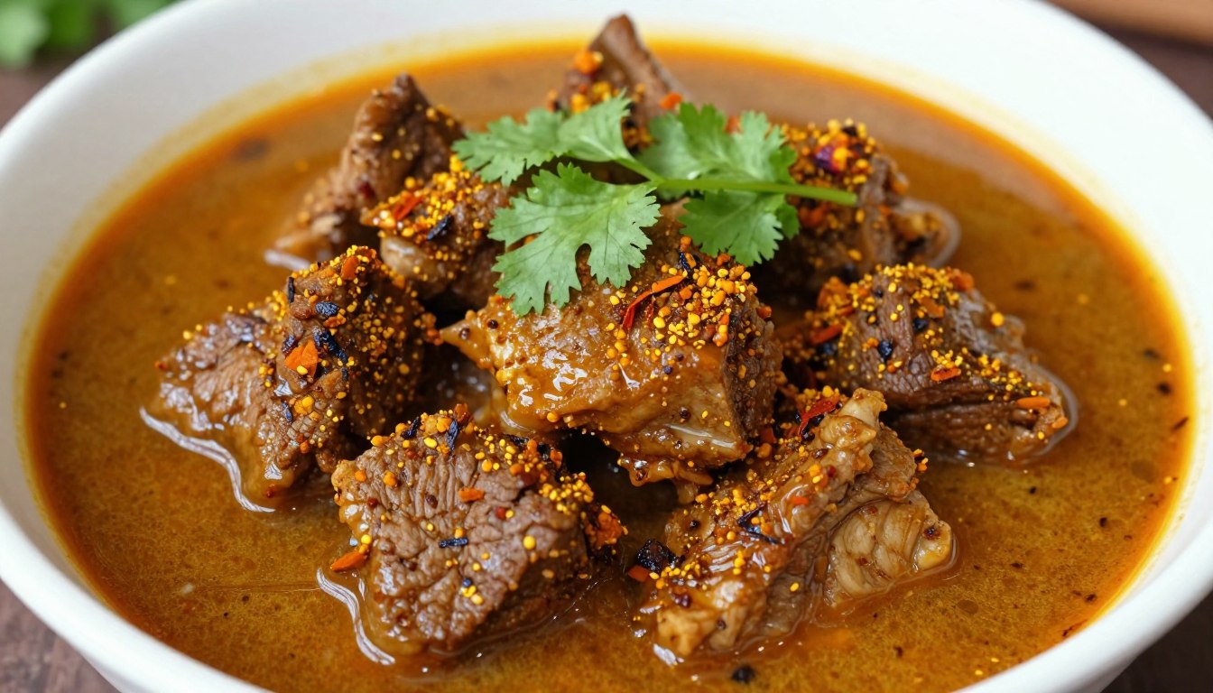 Würziges Fleischgericht, aromatisch abgerundet mit Garam Masala