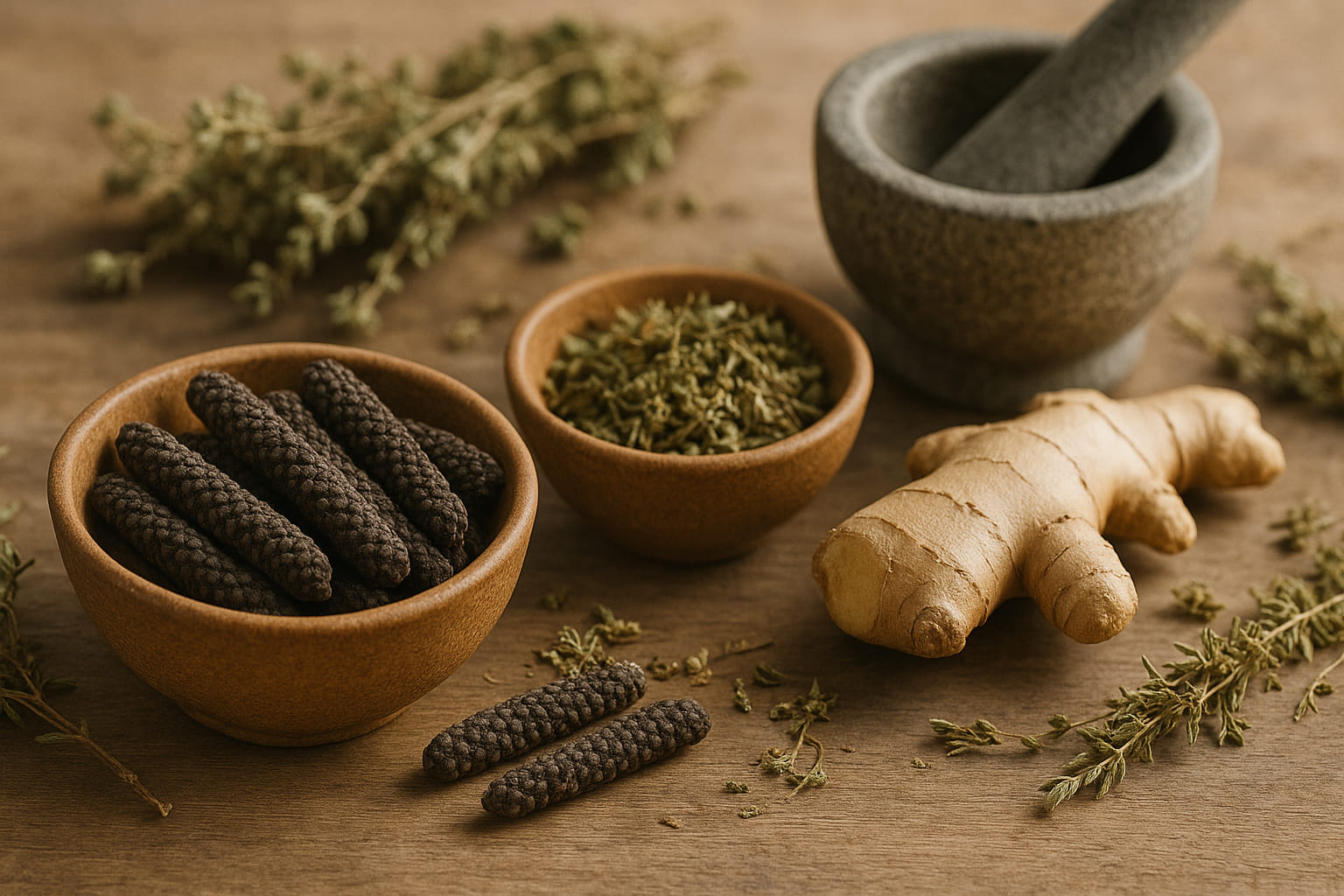 langer-pfeffer-heilkunde Langer Pfeffer als Heilmittel in Schälchen