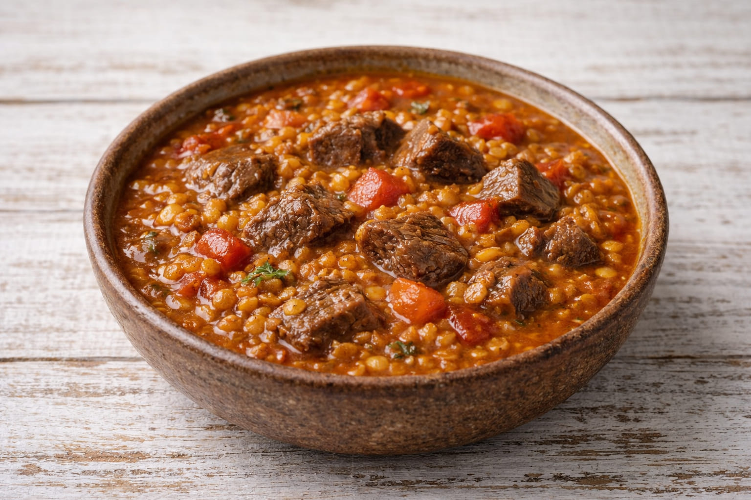 Linseneintopf mit Fleisch