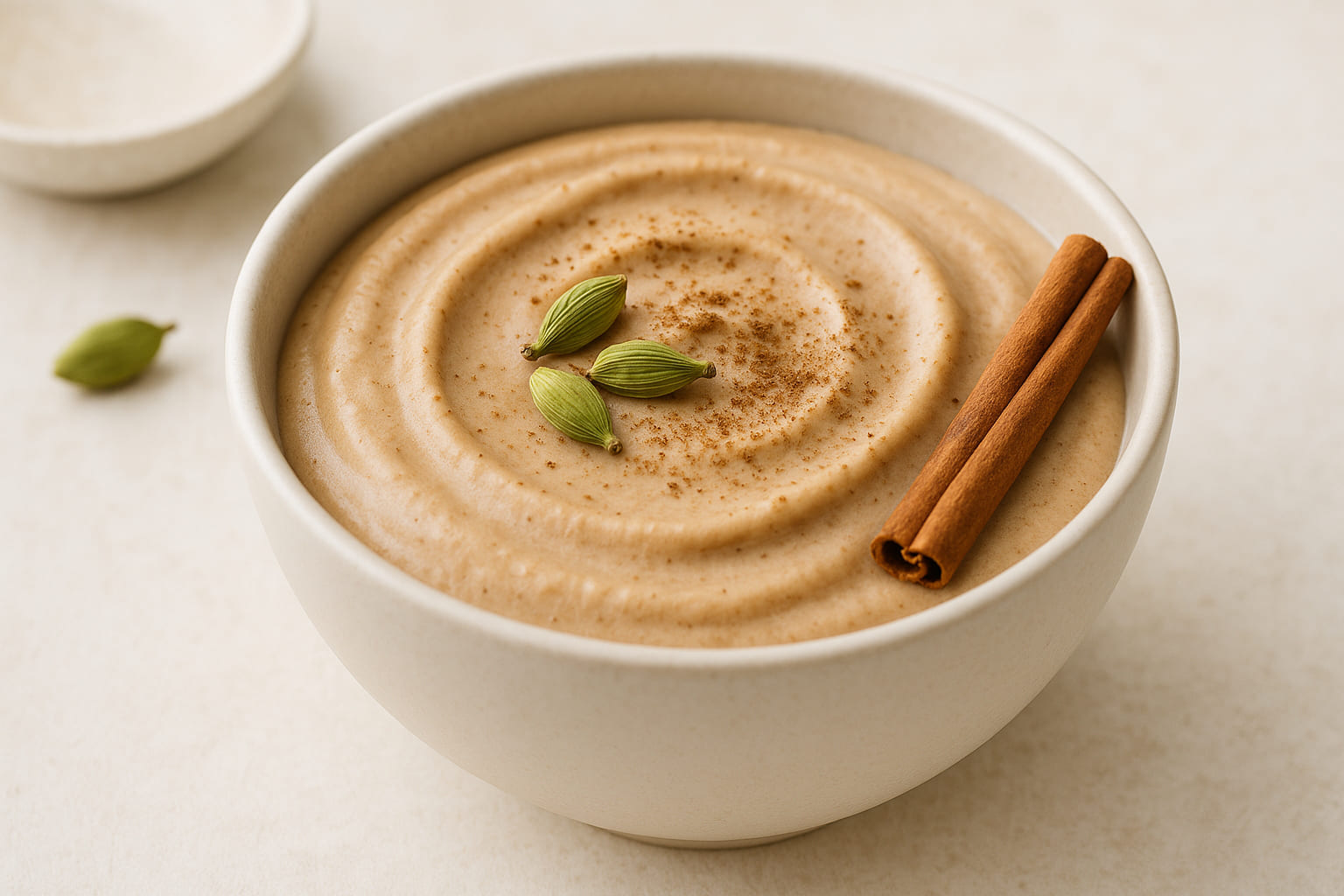 Orientalische Kaffeecreme mit Gewürzen garniert