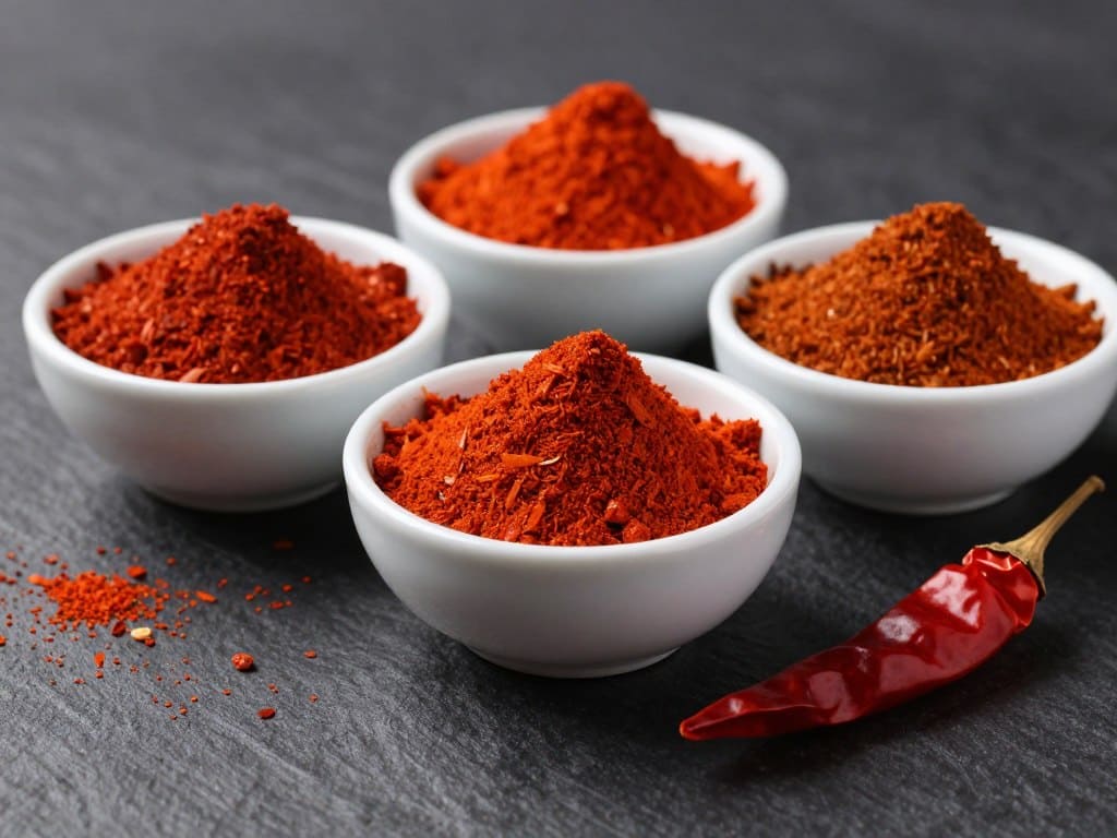 Verschiedene Sorten Paprikapulver für Gulasch